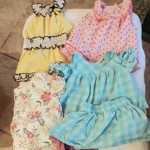 13-piece 12 month girl baby clothes, mini wardrobe for spring and summer